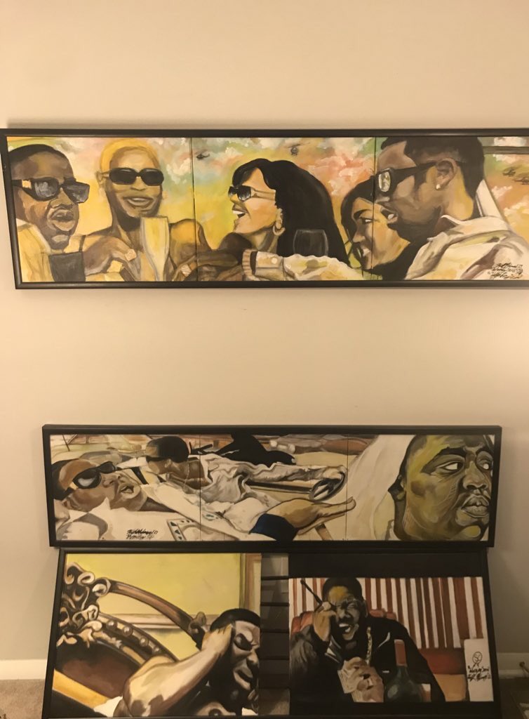 pinnacleofart's tweet photo. This HYPNOTIZE &amp; WARNING Series Turned 10 yrs old this month!!! I can now say it’s gained value 💰💰💰💰I’m ready to celebrate 🎉 EVERYONE  @Diddy so he can get these #originalpaintings #DIDDY #NotoriousBIG #BADBOYENT  #nftpaintings #nftartist #nftart #canvas https://t.co/OWoJzhFY32