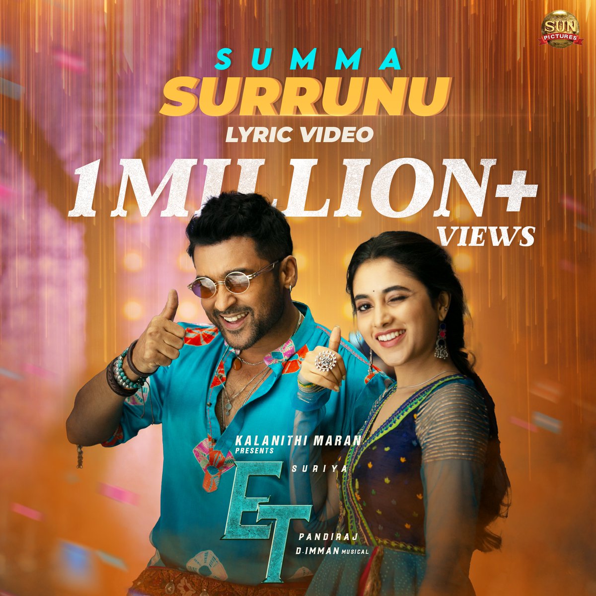 KSF_Offl's tweet photo. • 1 Million + Views - #SummaSurrunu : https://t.co/y041lxxhEW 

@Suriya_offl | @pandiraj_dir | #EtharkkumThunindhavan https://t.co/SjngrRRzS3
