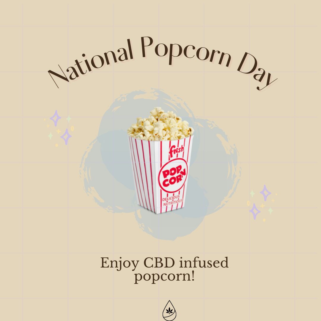 TGDWellness's tweet photo. CBD + Popcorn... perfect for celebrating National Popcorn Day!

#nationalpopcornday #CBD #cannabiscommunity https://t.co/FvXPbl7xzR
