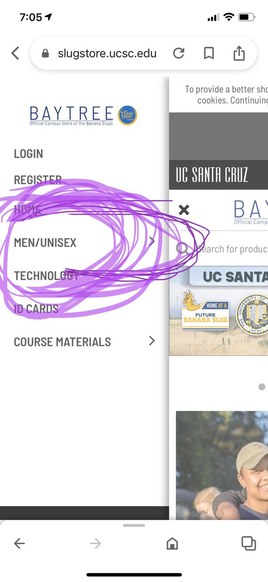 thejenlong's tweet photo. Was feeling nostalgic. Went to the online store for my alma mater. WTF @ucsc, the only category for apparel is men slash unisex? https://t.co/xrY5BgKc7j