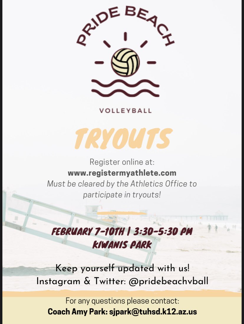 PrideBeachVball's tweet photo. 👀👀 tryouts coming up!! https://t.co/UBoSuU0SzN