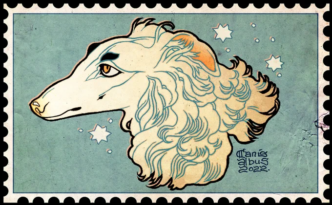 Just a quick little borzoi. Trying to learn to draw again. 
