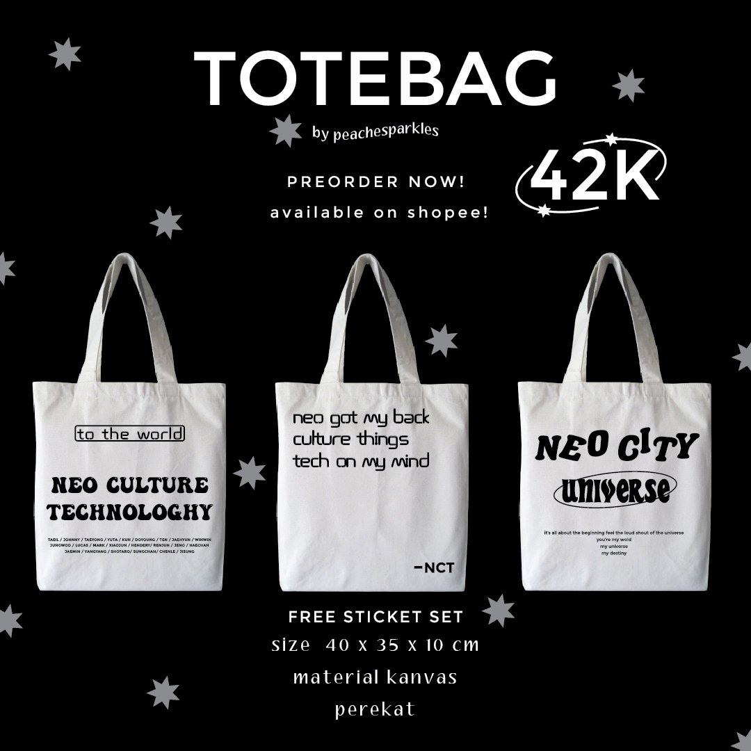 peachesparkles's tweet photo. [HELP RT &amp; LIKE💗] 
OPEN PRE ORDER🎪
TOTEBAG &amp; WALL TAPESTRY NCT
available on shopee!
totebag https://t.co/COaiFGm99b
wall tapestry https://t.co/AkWfmJCGx3 https://t.co/FPvDZbuNC8