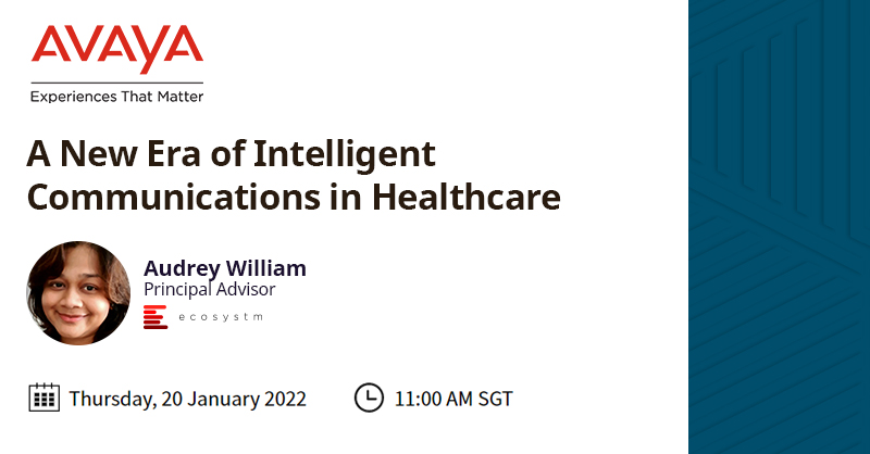 Join Ecosystm Principal Advisor @Audrey_William; @Daithios and @avayajeremy from @AvayaAPAC on the 20th Jan at 11 AM SGT for a live webinar on how healthcare organisations can use digital tech for transformation, and successfully embrace remote health
https://t.co/gaQwewNkv0 https://t.co/ooD7Mvujpw