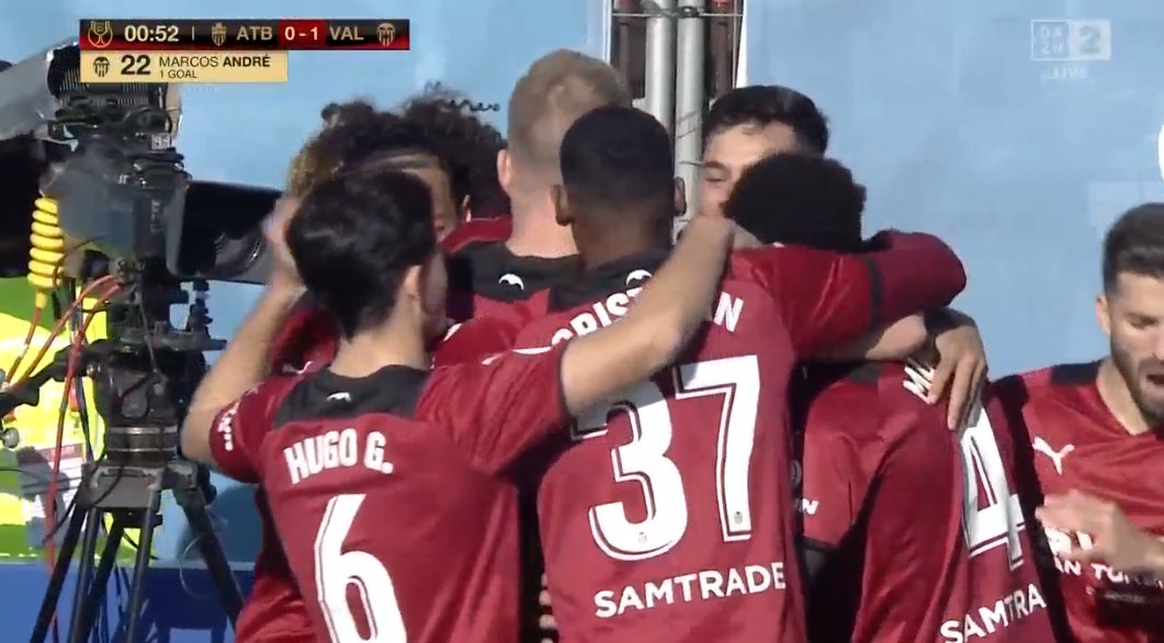 foet247europa's tweet photo. Valencia qualified for the quarter-finals of the Copa del Rey after a 1-0 win and an early goal from Marcos André ended Atlético Baleares' adventure. #ATBVCF #ATBValencia #CopaDelRey https://t.co/EuNZvOqy1H