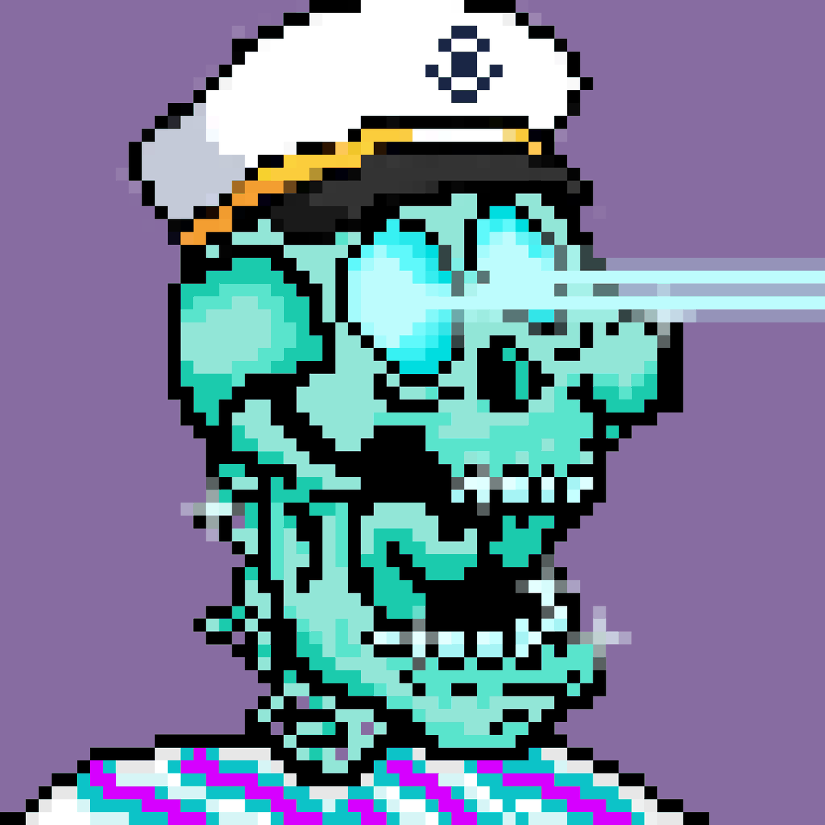 sskullzNFT's tweet photo. In case anyone missed it, here was the reveal we did in our discord today! 

#3786 who we like to think of as a drippy, undead captain 🧊

#NFT #nftcollector #nftart #NFTartist #digitalart #crypto #cryptonft #NFTGiveaway #pixelart #pixelartnft #Reveal https://t.co/Fm15QOQYkx