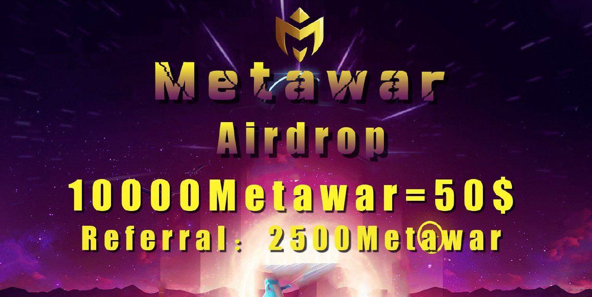 blazeairdrop's tweet photo. 🔥 Metawar Airdrop (Metawar)
⭐️⭐️⭐️⭐️
💰 Reward: 10,000 Metawar
👥 Referral: 2,500 Metawar
🏆 Winners: for all

🔗 Airdrop https://t.co/twh9DAsEEi

⏳ Airdrop end date: January. 20, 2022
⭐️ Distribution date: In 24 hours

🌐 About Metawar: Visit – https://t.co/vCrwwmWZpE https://t.co/XI5sv9EWpU