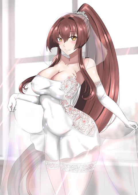 白いドレスも良いのよねぇ
ウェディング以外で白メインも描いてみたい～ 