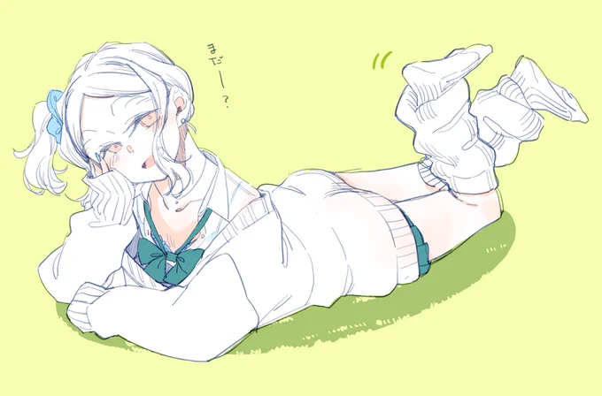 寝そべってるギャルちびっこちゃんに覆いかぶさりたい( ˘ω˘ ) #ちびっこちゃん朝活 
