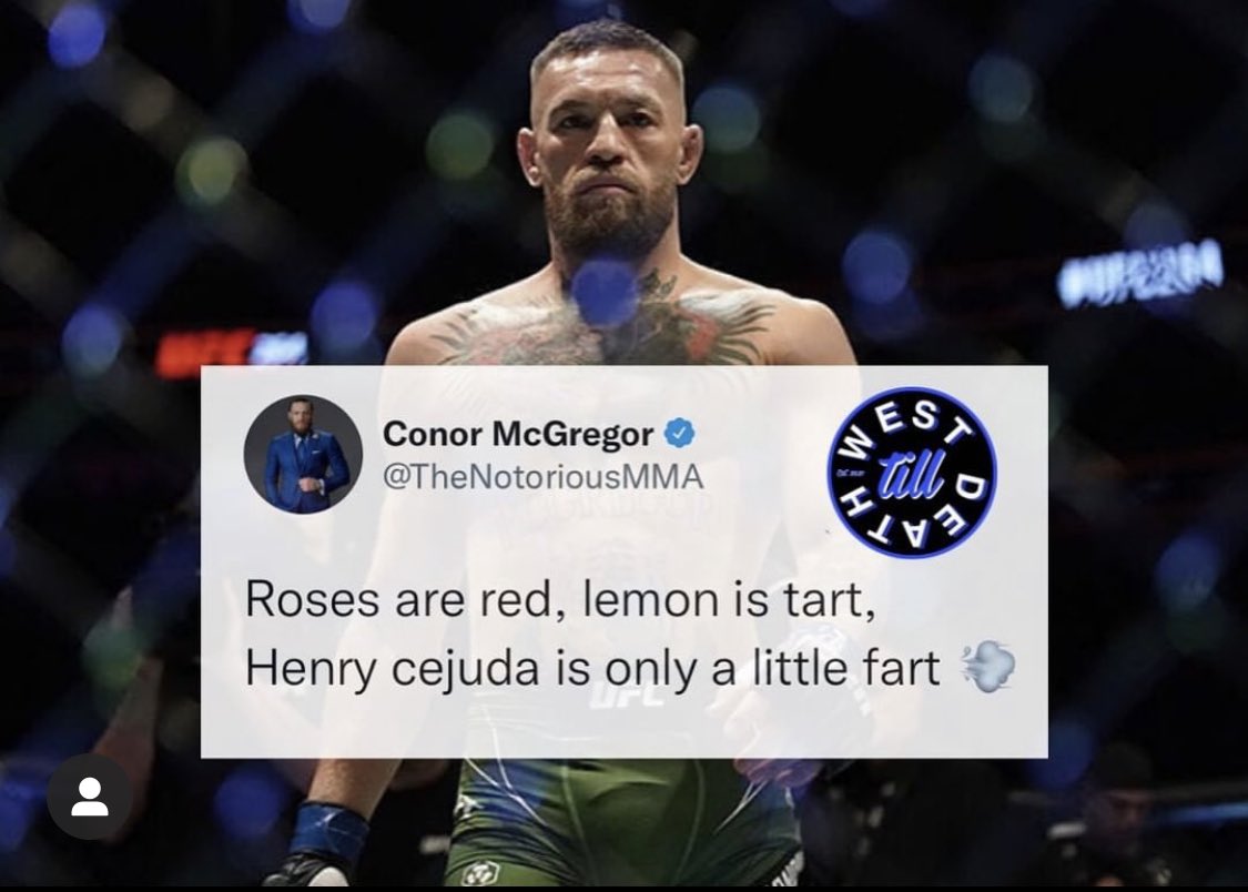 <a href="/TheNotoriousMMA/">Conor McGregor</a> I have nothing but respect for you. Hopefully when I see you we can shake hands and you can do a line off my head.