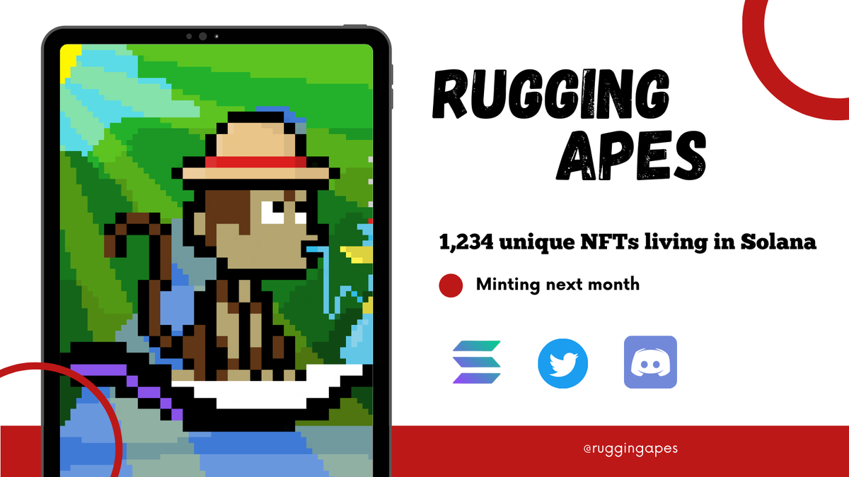 Jazzy_sol's tweet photo. Check out @RuggingApes! They are minting next month! You are still early to grab a WL spot!

Ruga Ruga 🐵🔥

#ruggingapes #rugaruga #SolanaNFTs #NFTs https://t.co/qMg1Y5I6TG