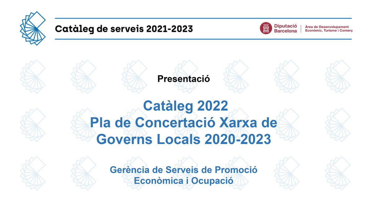 economieslocals's tweet photo. Avui presentem el Catàleg de Serveis de la Gerència de Promoció Econòmica i Ocupació, recull els recursos econòmics, tècnics i materials que oferim als ajuntaments i consells comarcals de la província. En total destinem 33M€ per lluitar contra la crisi social i econòmica #som311 https://t.co/zttRs81nyw
