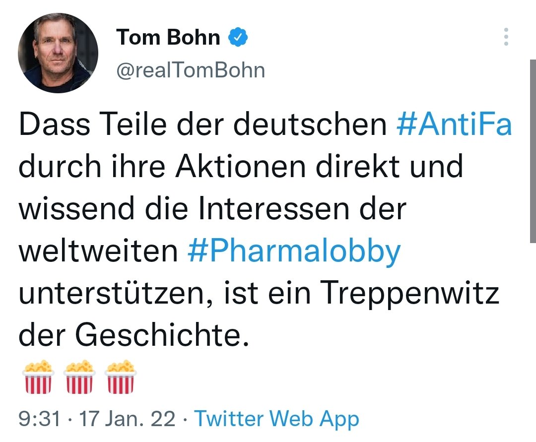 roberto_blanko's tweet photo. Dass Teile der deutschen #LiberaLos durch ihre Aktionen direkt und wissend die Interessen der weltweiten #NeuenRechte unterstützen, ist ein Treppenwitz der Geschichte.
🍿🍿🍿 https://t.co/aCk5EpnmDt