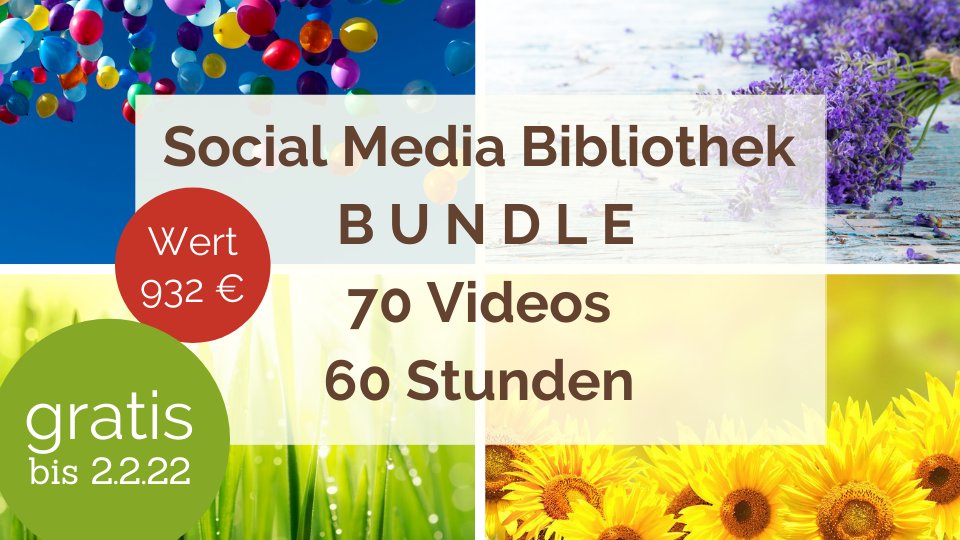 Mein größtes Geschenk aller Zeiten für dich!
Social Media Bibliothek mit 70 Videos jetzt gratis im Wert von 1.032 Euro bis zum 2.2.2022 hier abholen:

piarry-akademie.com/p/social-media…

Alle Lerninhalte zum Download verfügbar

#social #media #gratis #socialmedia #socialmediamarketing