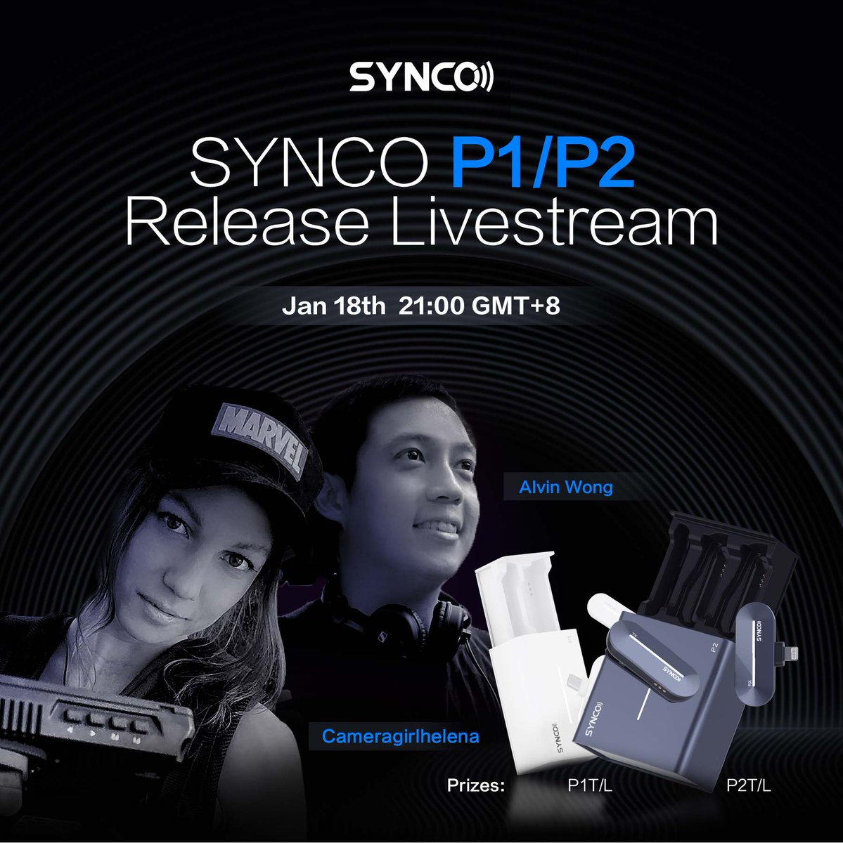 SYNCOMicrophone's tweet photo. It’s time to meet our latest product tomorrow!!🔥👏 We are so excited to introduce the new mobile phone microphones #syncop1 and #syncop2 in our livestream on Facebook❗ 
⏰Time: 9 pm, January 18th  (GMT+8)
8 am, January 18th  (UTC-5) https://t.co/UILFDR5iKW