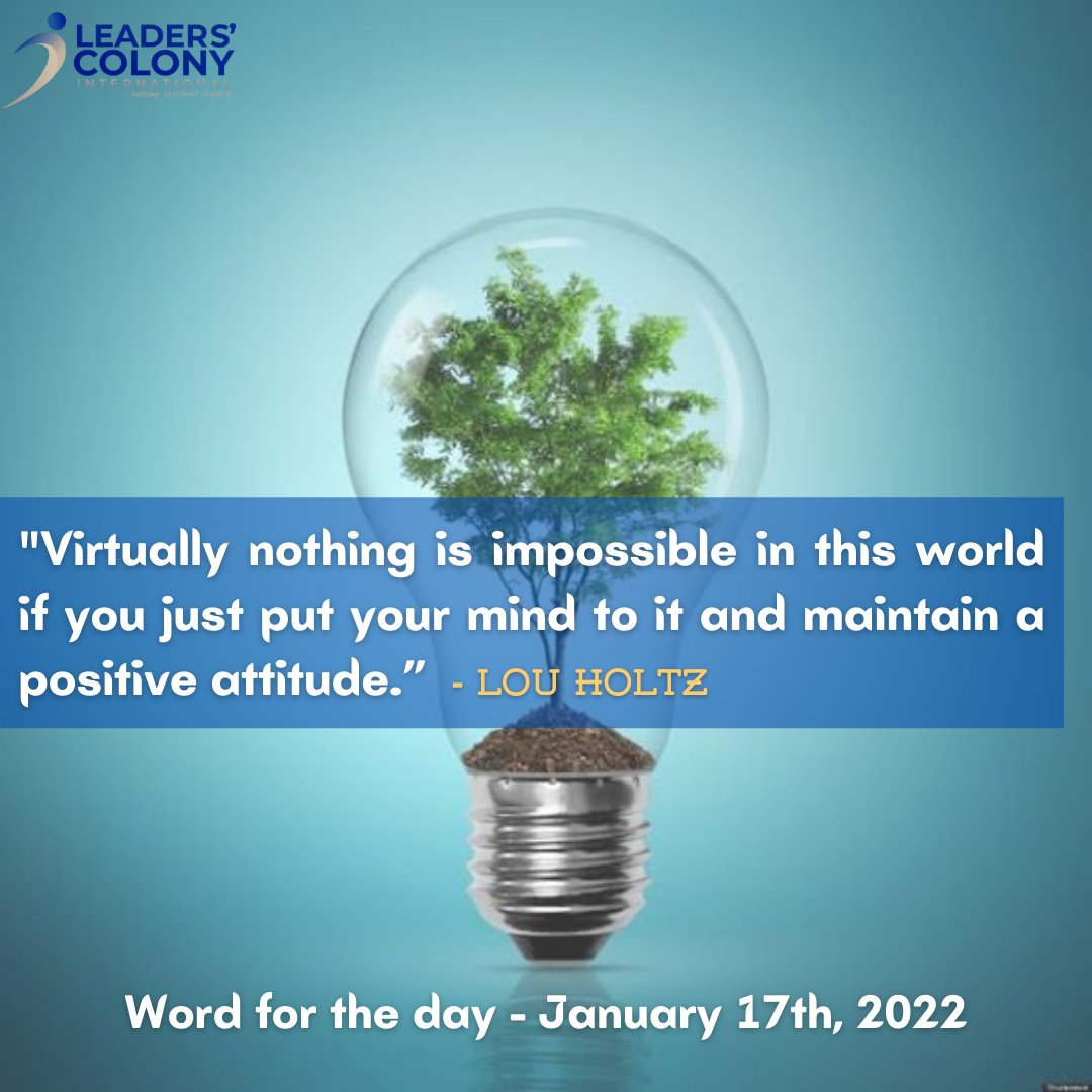 AdehakaSam's tweet photo. Word for the day - January 17th, 2022

"Virtually nothing is impossible in this world if you just put your mind to it and maintain a positive attitude.” – Lou Holtz

#virtually #impossible #world #mindset #positivity #meditation #goodvibes #instagood #selfie https://t.co/e8ZfhUvLdA