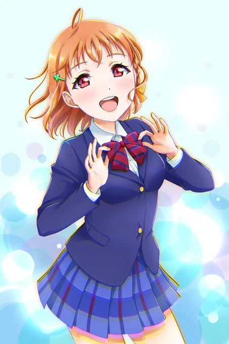 音ノ木坂の制服着れてご満悦 