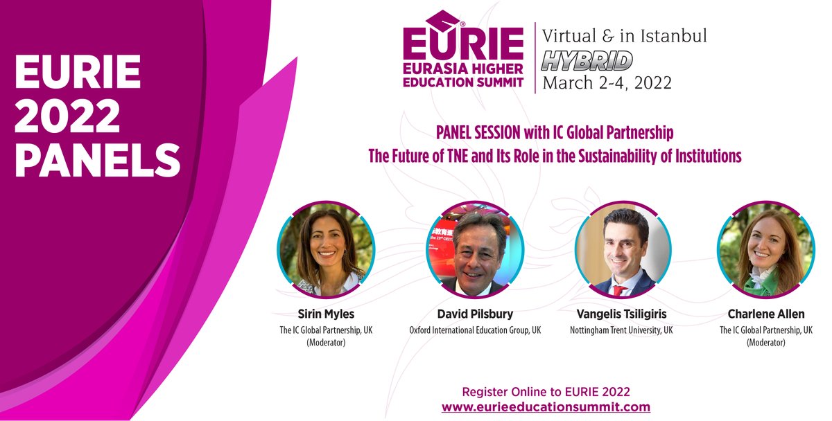 EURIESUMMIT's tweet photo. Register to EURIE 2022 to access 40+ online panels on key topics in higher education. 
In this session, we will hear about the increasing role of strategic, differentiated and impactful TNE; learn about TNE market trends, challenges and future predictions; ++ https://t.co/PbADYKK1r9