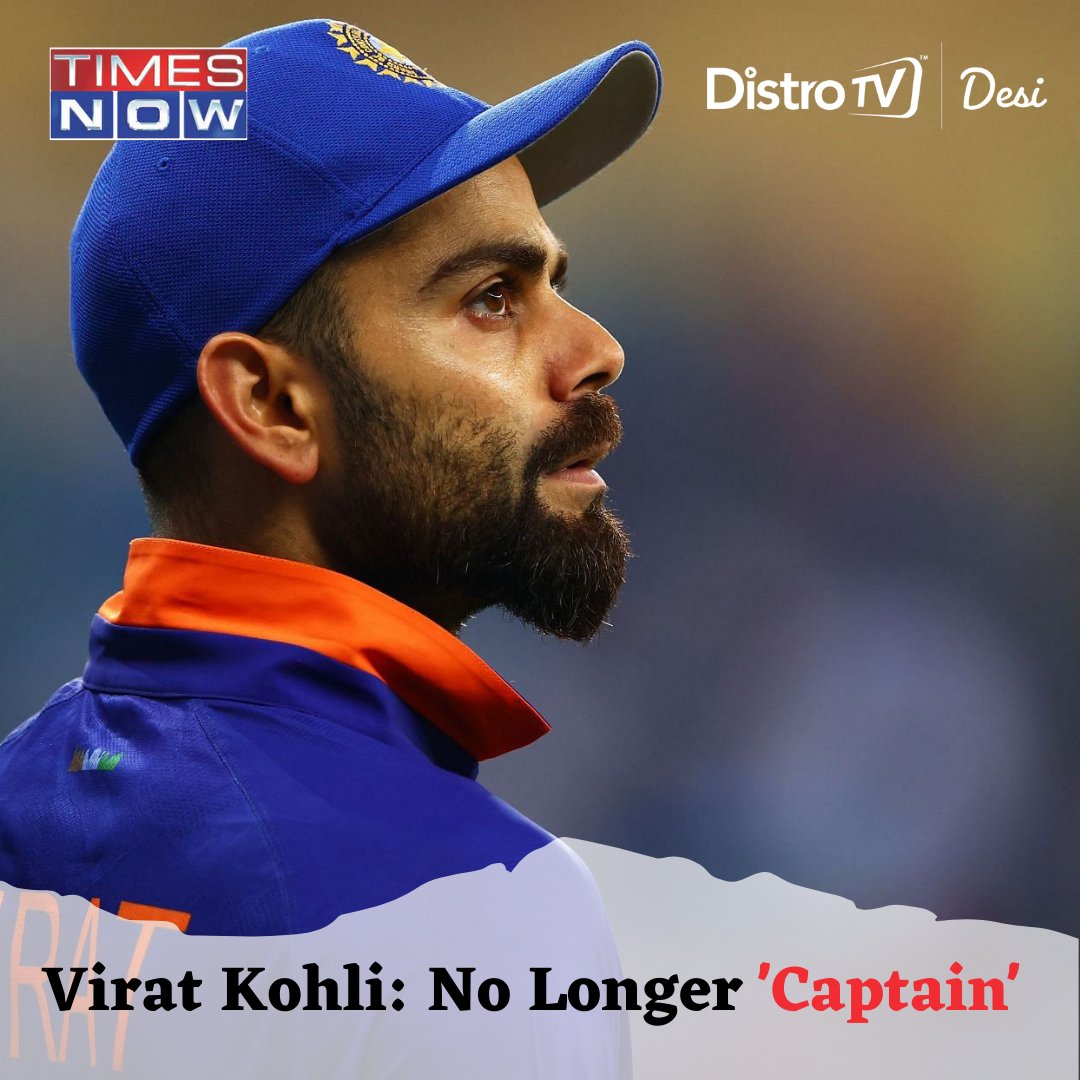 distrotvdesi's tweet photo. Virat Kohli quits test captaincy for team India. For more details watch #timesnow for free only on DistroTVDesi...
.
Watch Desi News &amp; Entertainment for FREE only on DistroTV!!!!
.
#timesnow #timesnownews #distro #distrotvdesi #cricket #viratkohli #anushkasharma #bcci https://t.co/3lRLAy9AcU