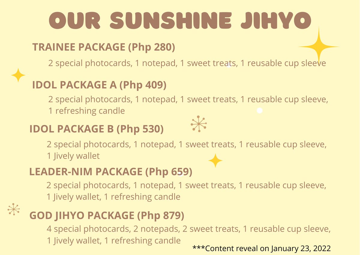 aachillph's tweet photo. This is not a drill! Cup sleeve Event for our sunshine Jihyo is happening!

Avail one of our packages to join the event. Raffle prizes await for those who will join us.
📎https://t.co/eRzrBmtVKm

Please help RT 🙏

#HappyJIHYOday
#지효
#JIHYO
#트와이스
#TWICE https://t.co/UIBvhdLc0x