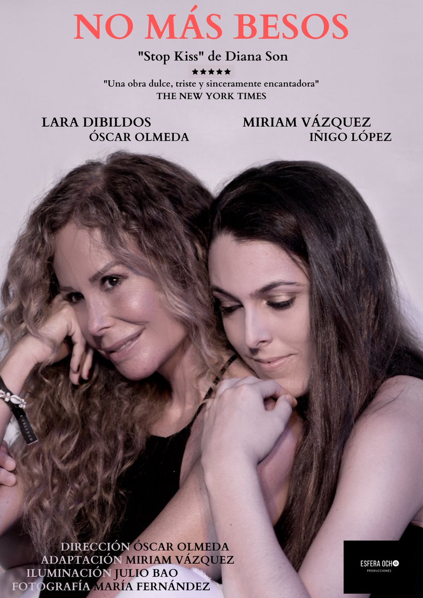 lopezdeayala's tweet photo. De la mano de @esferaochoprod llega la obra de teatro Diana Son 'No más besos'.

Interpretado por @laradibildos, @_mirvazquez, Óscar Olmeda e Iñigo López. 

Una historia emocionante con humor, amor y tragedia.

 📆 Sábado 22 enero ⌚️21:00 h. 
🎟️ 25 y 20 € https://t.co/NuPcHN65HJ