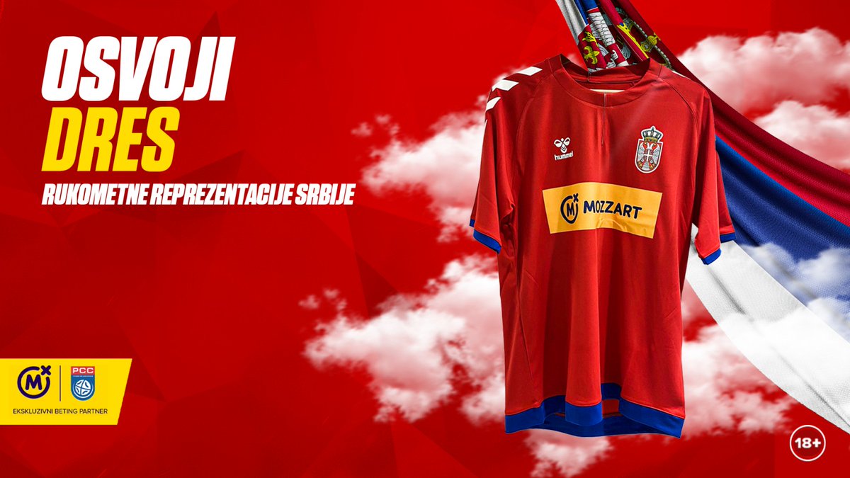 MozzartBet's tweet photo. 🇷🇸 Osvoji dres rukometaša Srbije 🇷🇸

Sve što je potrebno je da: 

• pratiš @MozzartBet 
 
• retvituješ ovu objavu uz quote 🔁

• napišeš koliko golova ćemo dati Francuzima

Jedan srećni pratilac koji pogodi osvojiće dres rukometne reprezentacije Srbije! 🇷🇸🤾‍♂️ https://t.co/SBho53rhqS