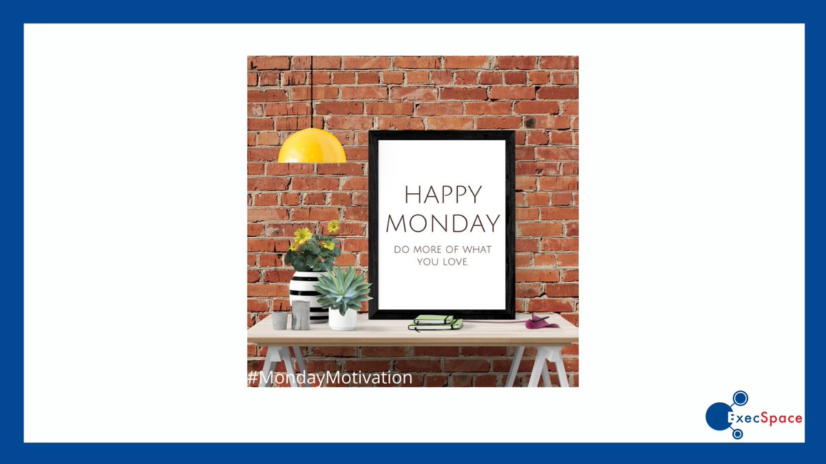 ExecSpace's tweet photo. It's a beautiful day outside. ☀️
It's Monday again.
Have a great day.
#happymonday #dowhatyoulove #execspace https://t.co/gxsgk7oPAC