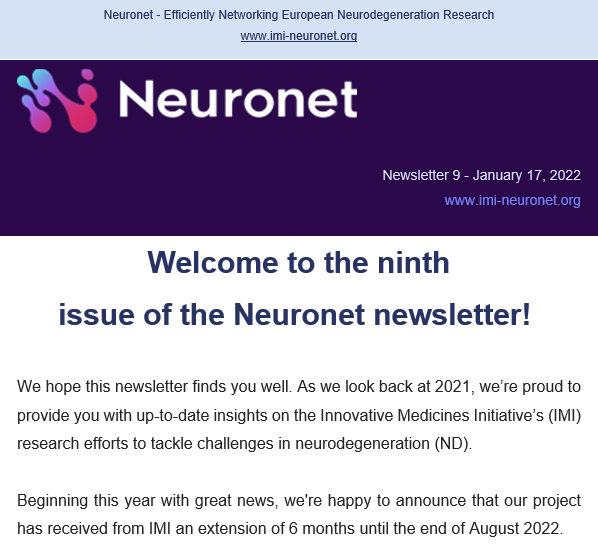 IMI2_NEURONET's tweet photo. 9th @IMI2_NEURONET Newsletter out now 📢
🌟3 interviews +🧠project updates
💥Workshop with people with dementia #EWGPWD
🌟Data sharing Working Group meeting
💥@IMI_EPND project launch
🌟@Mobilise_D public webinars
💥@IHIEurope launch
https://t.co/HhJ4xQt5pk https://t.co/CTMzGMcXKb