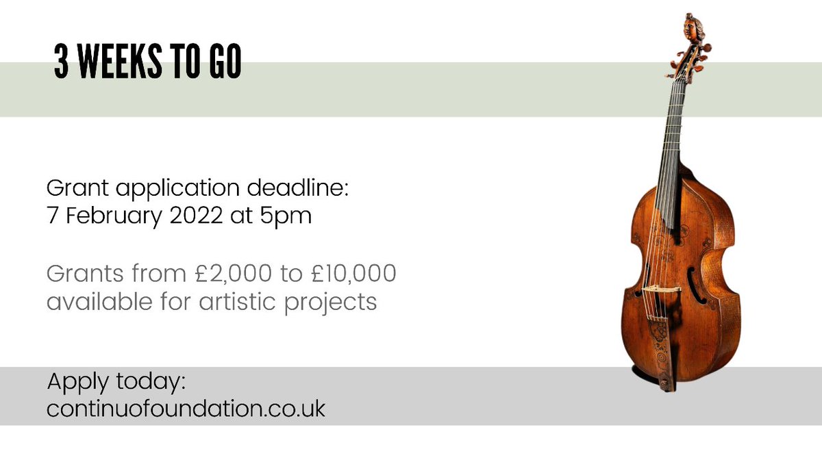 ContinuoFndn's tweet photo. 📣 Grants available to professional UK-based period-instrument ensembles! Please help us reach more musicians by sharing this post 🗣

#EarlyInstruments #HistoricalPerformancePractice https://t.co/pH7XTBBt4b