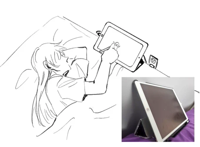 The way i drew today, propping up my ipad with little to save it from falling into the bottomless chasm between my bed and wall 