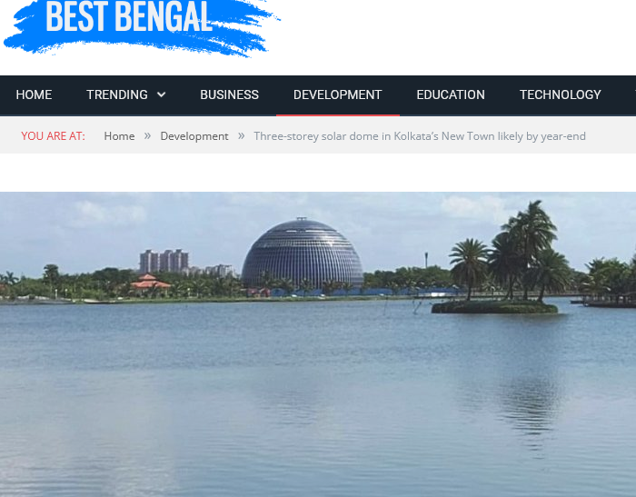 best_bengal's tweet photo. Three-storey solar dome in Kolkata’s New Town likely by year-end
#Development
#SolarDome
#NewTown
#Kolkata
Link: https://t.co/f1HJu6VFJT https://t.co/zj1NtXskg2
