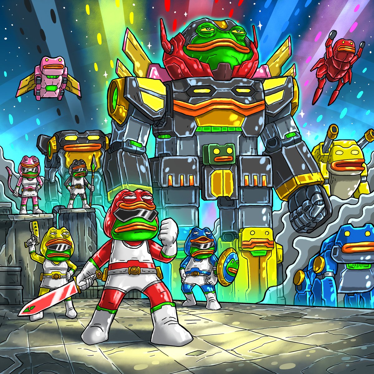 jaggedsoft's tweet photo. Go Go Pepe Rangers! by @QuartzFrame 🦾✨ https://t.co/eLjeJ2rMI4