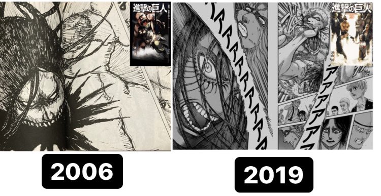 j_enl2's tweet photo. 進撃終盤の諫山先生の作画が神
(０巻→29巻『騙し討ち 』)
 #shingeki 
 #進撃 #進撃の巨人 https://t.co/AtD5t7HuM9