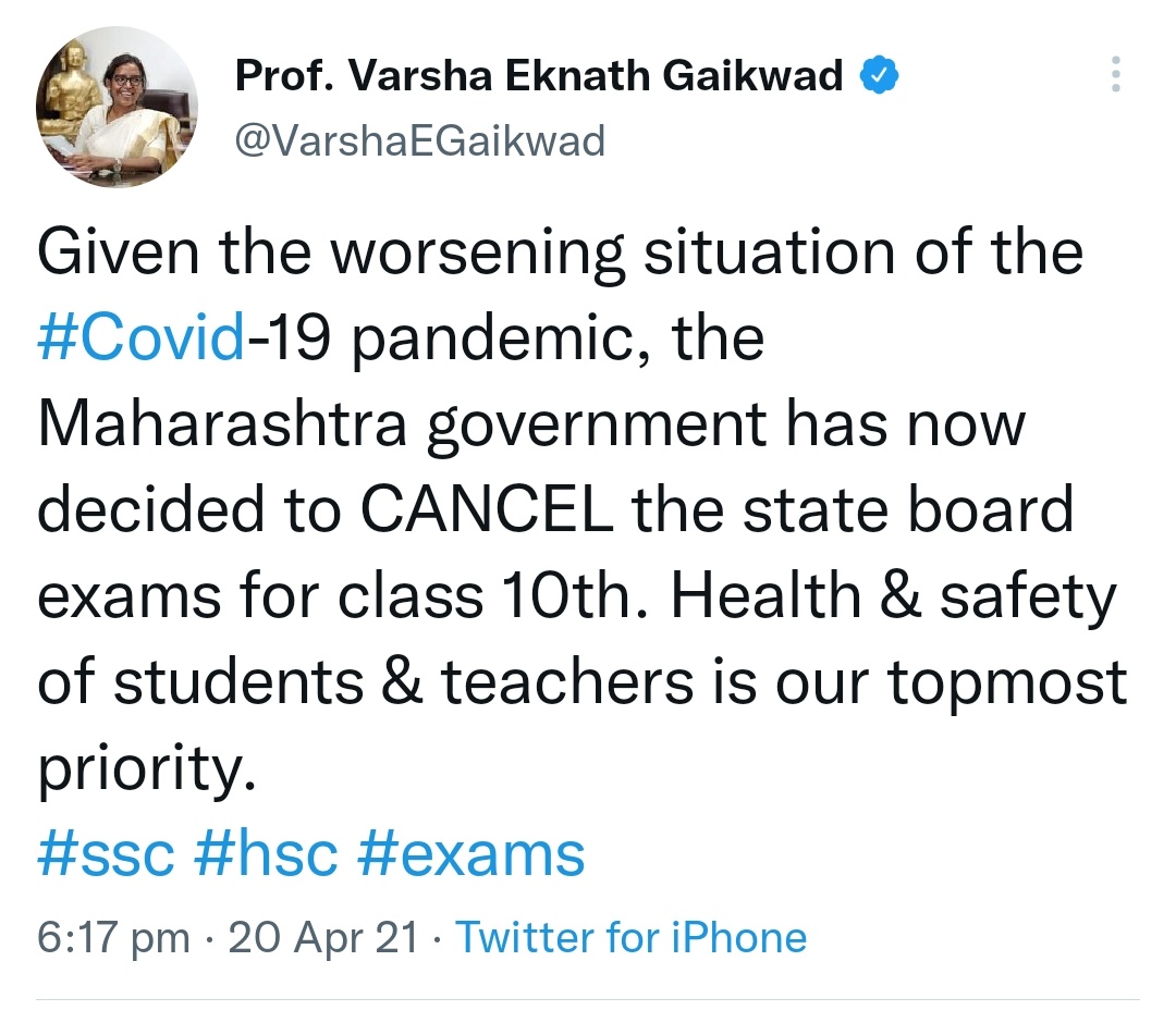 Sankalp94548512's tweet photo. "Health &amp; safety of students &amp; teachers is our topmost priorty"
                                                  -varsha.G
#cancelboardexams2022
#cancelboardpariksha 
#cancelboardexam2022 https://t.co/xrhgg7qUGj