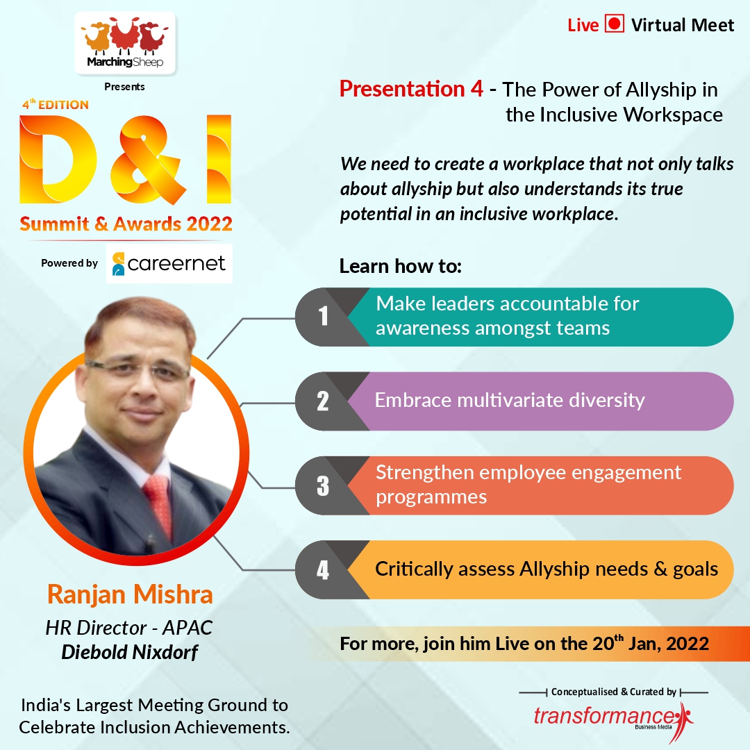 trfforums's tweet photo. Hear Ranjan Mishra, Human Resources Director - APAC of @DieboldNixdorf speak on The Power of #allyship in the Inclusive Workspace.
Presented By: @SheepMarching
Powered By: @CareernetC
Tap: https://t.co/1YYfdiVCjB
#supportiveculture #inclusiveworkplace #transformanceforums https://t.co/ztqxYISUOr