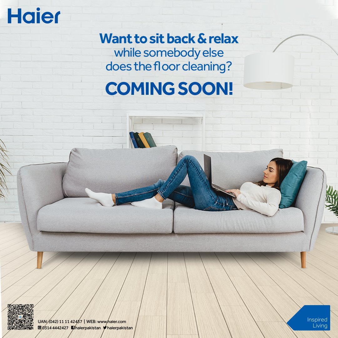 HaierPakistan's tweet photo. Want to relax and enjoy the day, while watching somebody else doing the floor cleaning? Something extraordinary is coming your way soon
#Haier #InspiredLiving #SmartLiving #LifeChangingTechnology #ComingSoon https://t.co/fonHPGmXq9
