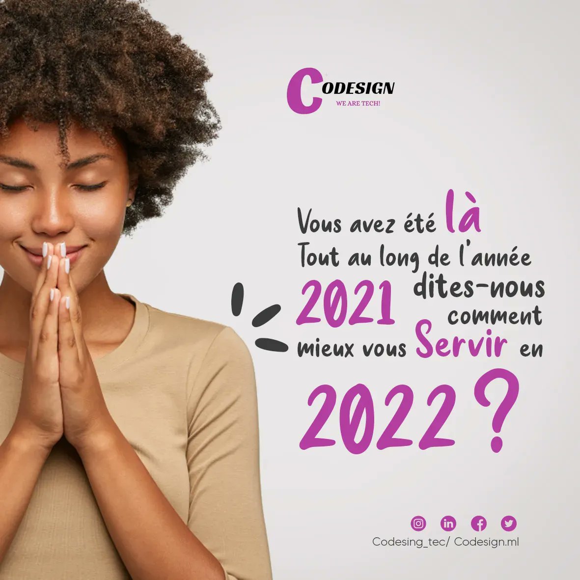 Codesign_tec's tweet photo. Vous satisfaire et nous améliorer…
#Codesign, votre allié sûr pour réussir votre #digitlisation... https://t.co/2Y2Tb9bolj