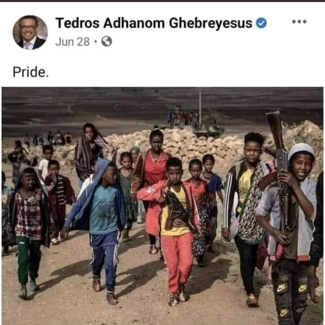 How do we trust the future health of our kids in the hands of <a href="/DrTedros/">Tedros Adhanom Ghebreyesus</a>?
<a href="/WHO/">World Health Organization (WHO)</a> DG child soldiers promoter!
#TedrosTheTerrible
#TedrosResign
#NoMore