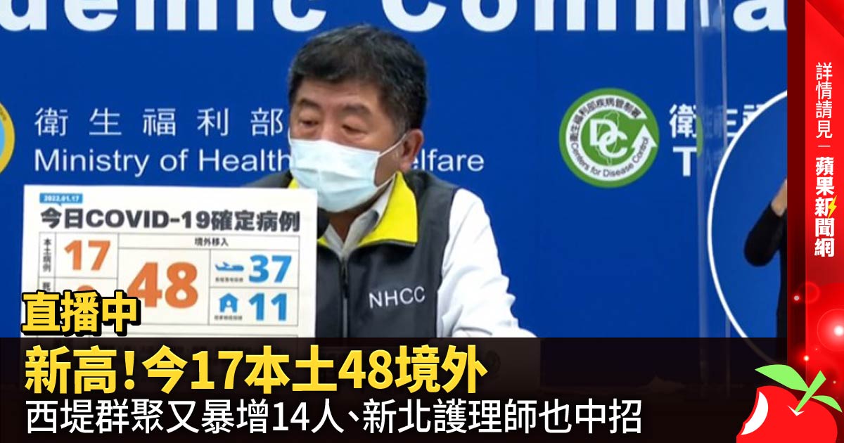 直播中｜新高！今17本土48境外 西堤群聚又暴增14人、新北護理師也中招】 →→https://t.co/ygX3KuOQeO