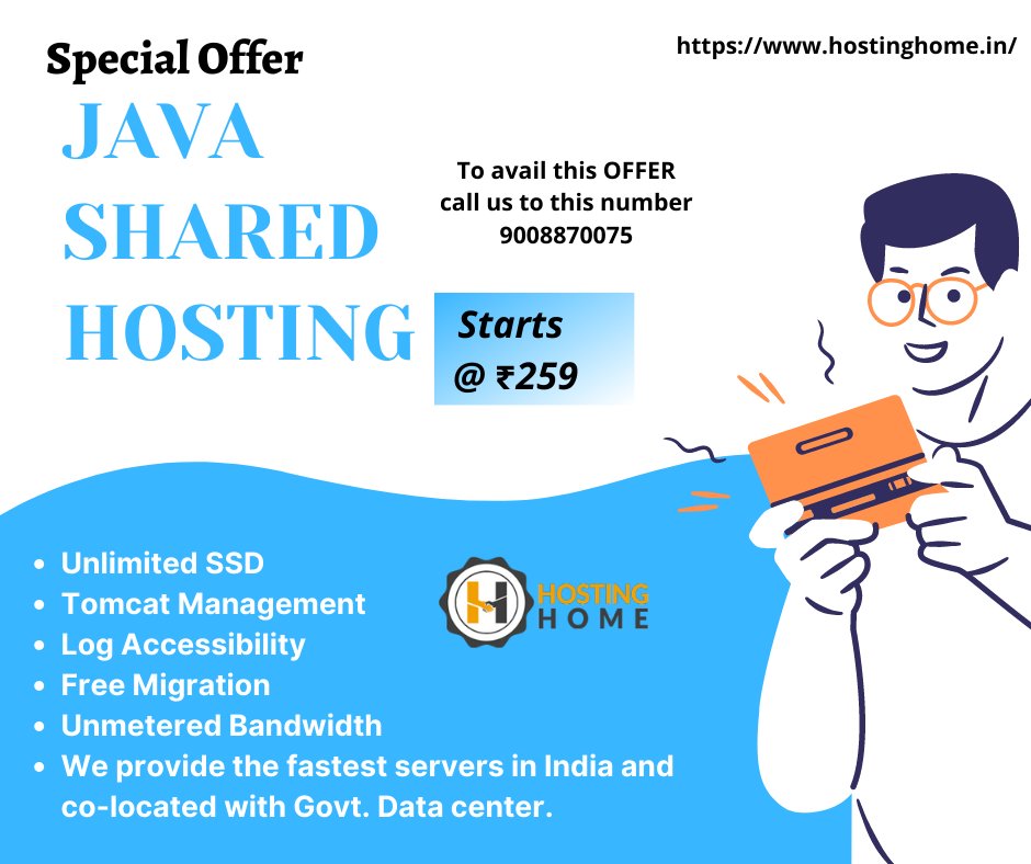 Hostinghome1's tweet image. For Further details call our sales manager @ 9008870075
or Visit us on hostinghome.in/java-shared-ho…
#java #javasharedhosting #hostinghome #sharedhosting #servers