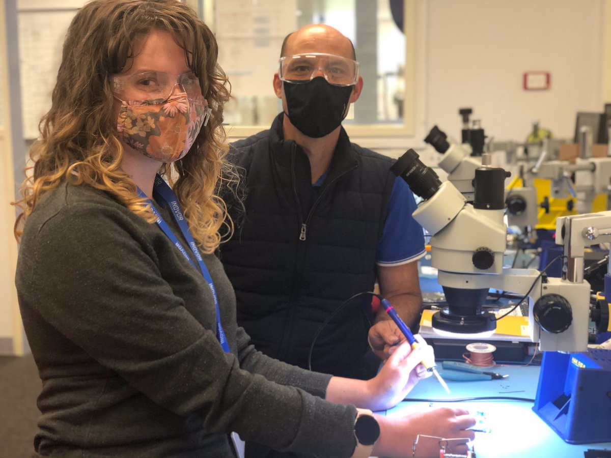It’s always a fab day when you can help someone achieve a goal! <a href="/inovortech/">Inovor Technologies</a> intern Hannah REALLY wanted to learn how to solder, having missed out at high school &amp; uni.

Inovor CEO Matt Tetlow was one of those happy to hold a session to teach her the ropes.

#solderon Hannah!
