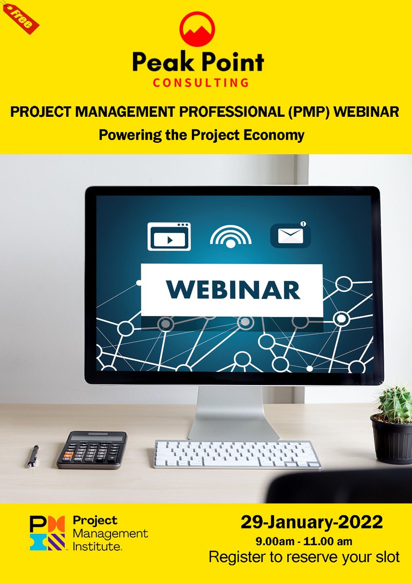 PeakPointGroup's tweet photo. Interested in a #career in #projectmanagement? Join us this Saturday on a free #pmp webinar to learn the trends in #project management and #TheProjectEconomy. Register at https://t.co/XMDG4yFSlc. @PMInstitute @PmiKenya @PMI_Africa https://t.co/KRNqnhpOJD