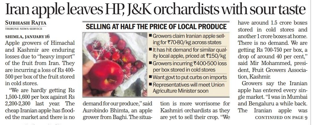 Khyal26's tweet photo. Government of India should take some significant steps in the favour of horticulturist of the country.
#HimachalPradesh #JammuAndKashmir
#AppleProducers https://t.co/jtgKlw4b93