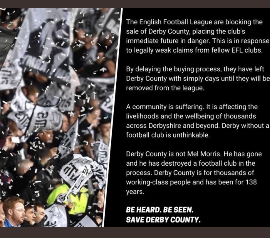 mjc916ss's tweet photo. @talkSPORT @TSBreakfast @Mrjamieohara1 #dcfc #SaveDerby #eflcorrupt https://t.co/h2JURjSr5D