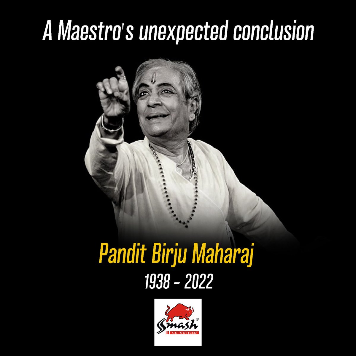SmashGetNoticed's tweet photo. There is no end for the soul. Rest in peace legend!

#panditbirjumaharaj #dance #art #restinpeace #panditbirju #BirjuMaharaj #BirjuMaharajPassedAway https://t.co/8qJ0dOlNLF