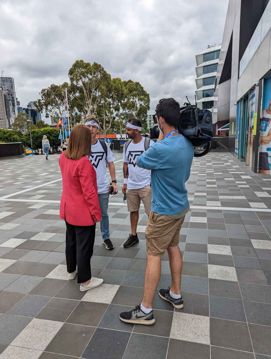 tbartales's tweet photo. 'hey, can you tell us about those shirts?'. Just @NFTeams_ members being interviewed at the AO, probably nothing... https://t.co/TviPuX4qgO