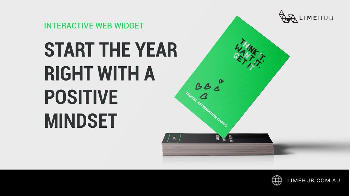 LimeHub's tweet image. We&apos;ve put together a fun interactive web widget to help you get into a positive mindset for the year ahead! 

limehub.com.au/assets/motivat…

#Webwidget #interactive #website