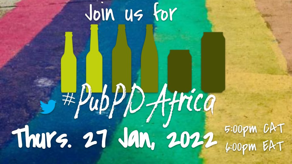 📢Save the date! #PubPDAfrica is back! 

✅Theme: Being an Inquiry Educator
✅When:  Thurs. 27 Jan, 2022 
🕔5:00pm CAT
🕕6:00pm EAT

#PubPDAfrica is a laid-back way to connect with other #educators across the continent &amp; beyond! 

You + Pals + Pub + Twitter = #PubPDAfrica 🌍🍻🔥