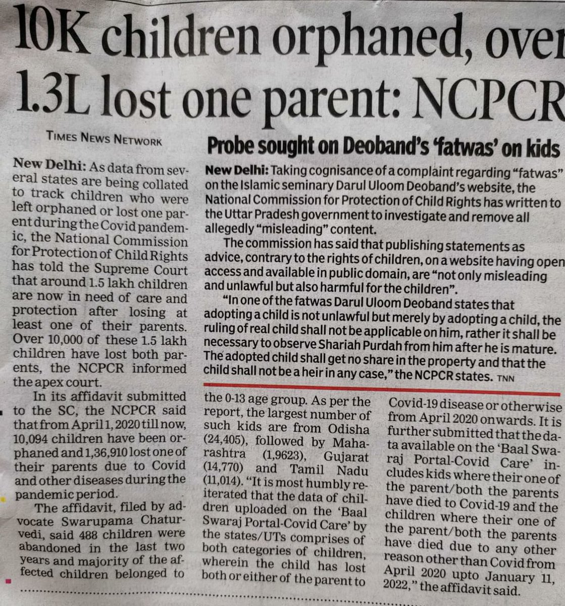 AdoptionAction's tweet photo. THIS is not merely a piece of news. It is a testimony of wht lies in the future fr many of these kids. A Thread by @AdoptionAction on the issues involved. (1) Delayed paperwork may mean mny of these 10k kids (in relevant age grps) may not come to adoption pool fr yrs #ChildRights https://t.co/nebDQmEA6l