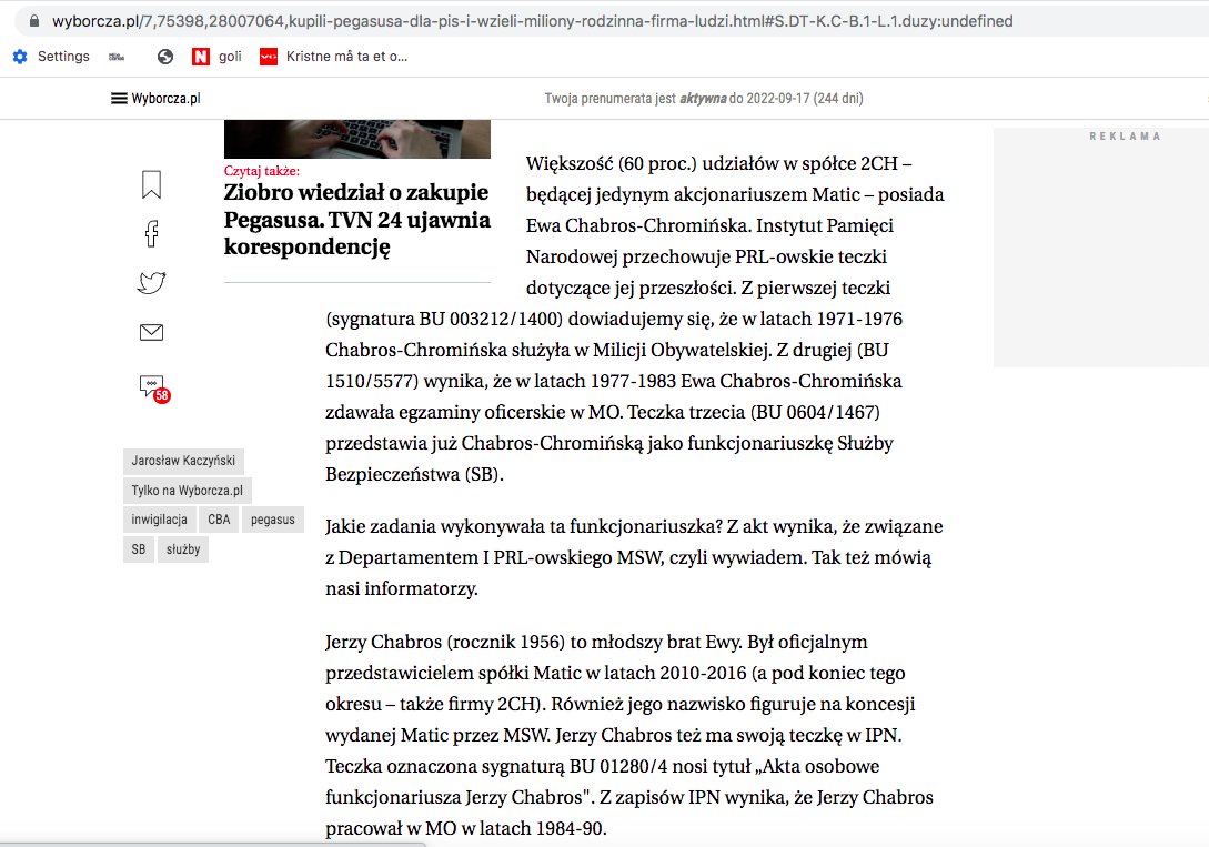 Tomasz5ek's tweet photo. #PiS kupił szpiegowski system #Pegasus od spółki Matic.
Spółkę kontroluje klan b. funkcjonariuszy komunistycznych służb PRL, powiązany z Moskwą.
Dziękuję za każdy RT!
@czuchnowski @gazeta_wyborcza #PegasusSB 
https://t.co/MIDmIoWCnI https://t.co/ErdWTnrogp